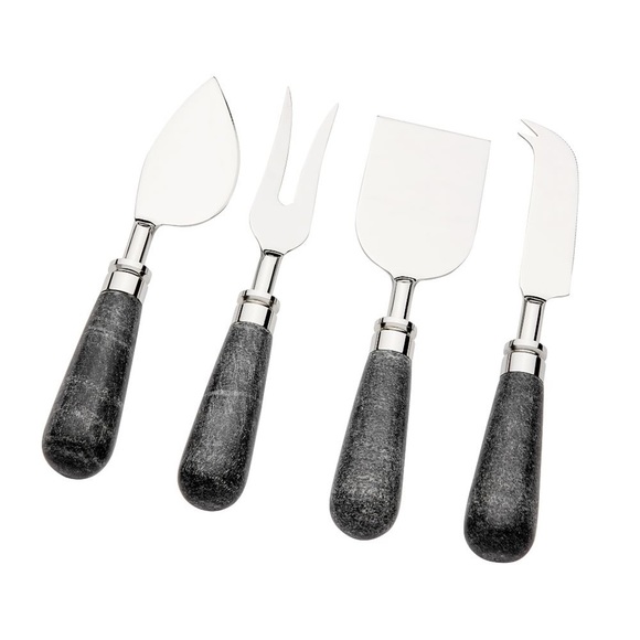 New Pottery Barn Black Marble Cheese Knives, Set of 4, Charcuterie Board Knife - Picture 1 of 2
